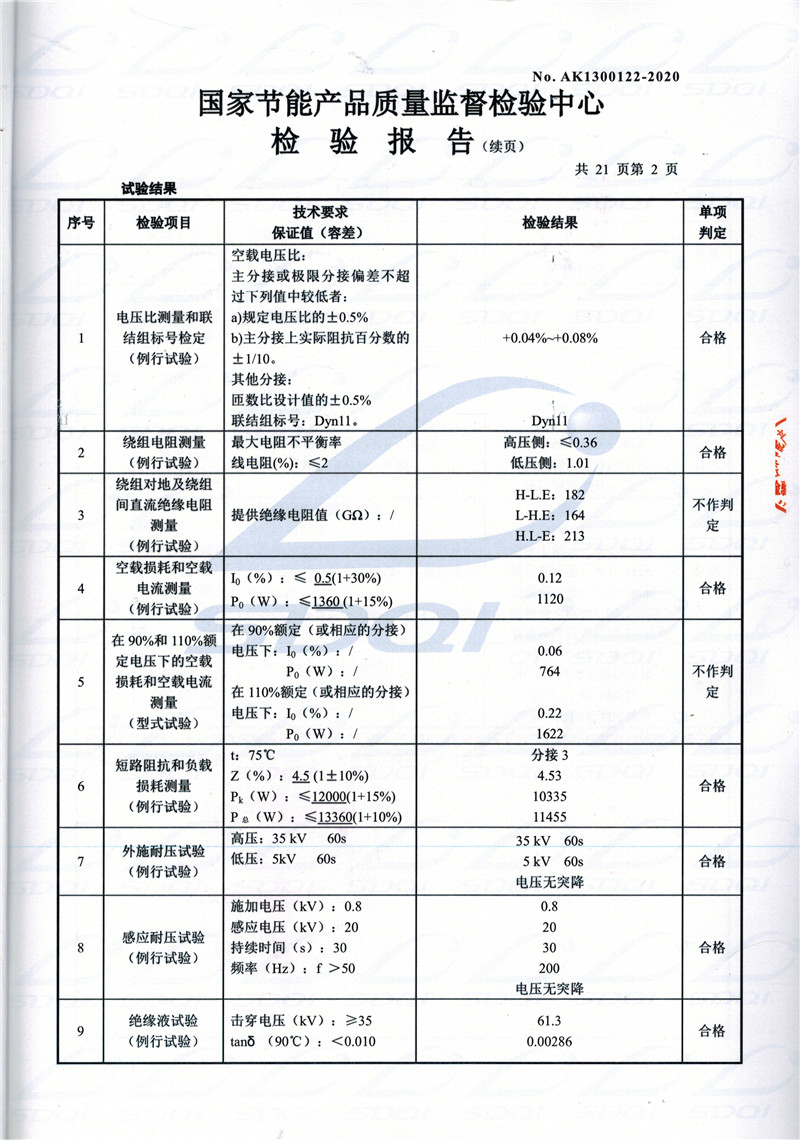 高低压试验报告-S11-1250衡阳衡阳衡阳油浸式变压器-2.jpg